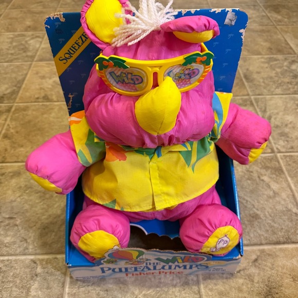 Fisher-Price Other - Fisher-Price The Wild Puffalumps Rhino Pink Plush Vintage 80s 90s Toy 8050